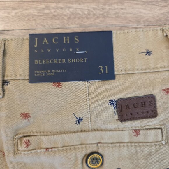 🔴 Jachs New York Shorts Mens 31 Dark Khaki Bleecker Palm Tree Summer Nautical - Picture 7 of 15